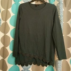 Banana Republic Long Sleeve Shirt w/ Crochet Trim